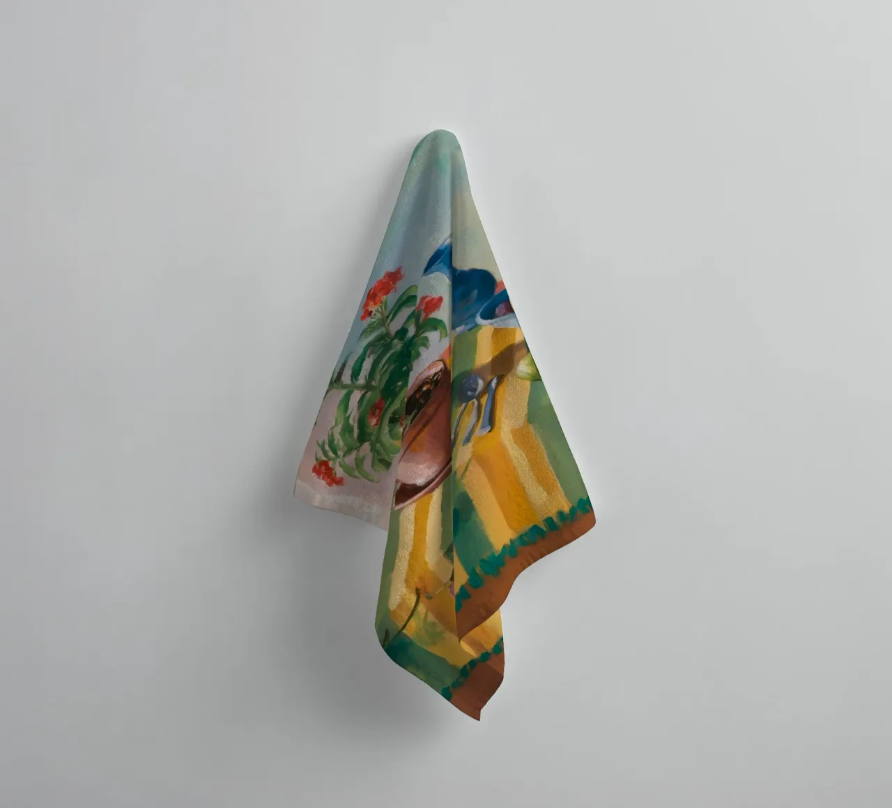 Striped Table Cat towel by Fable Tempa