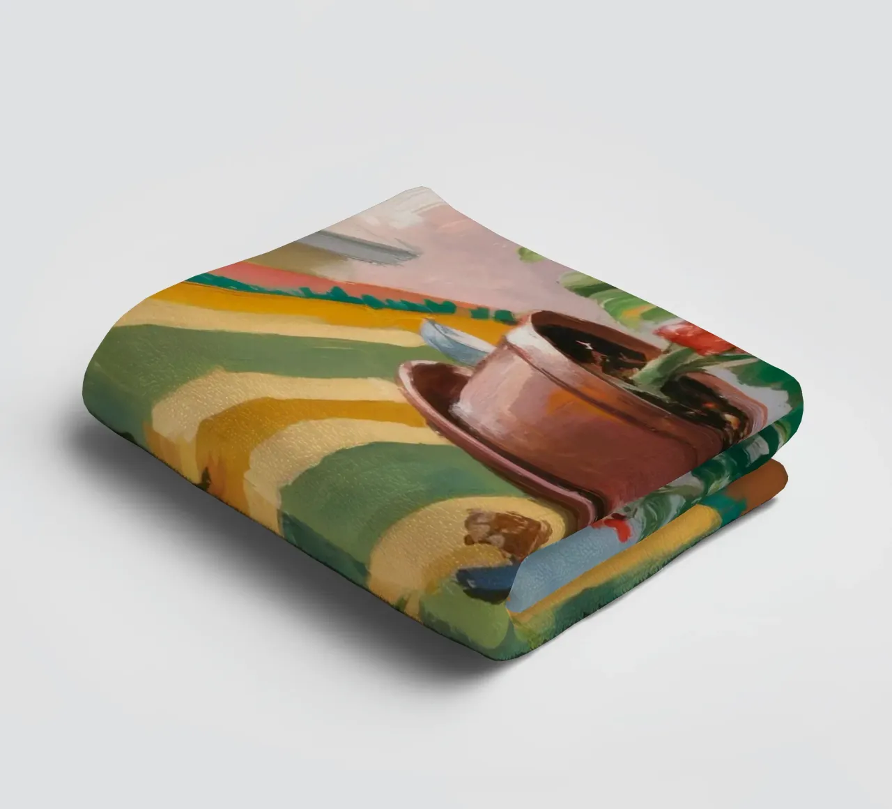 Striped Table Cat towel by Fable Tempa