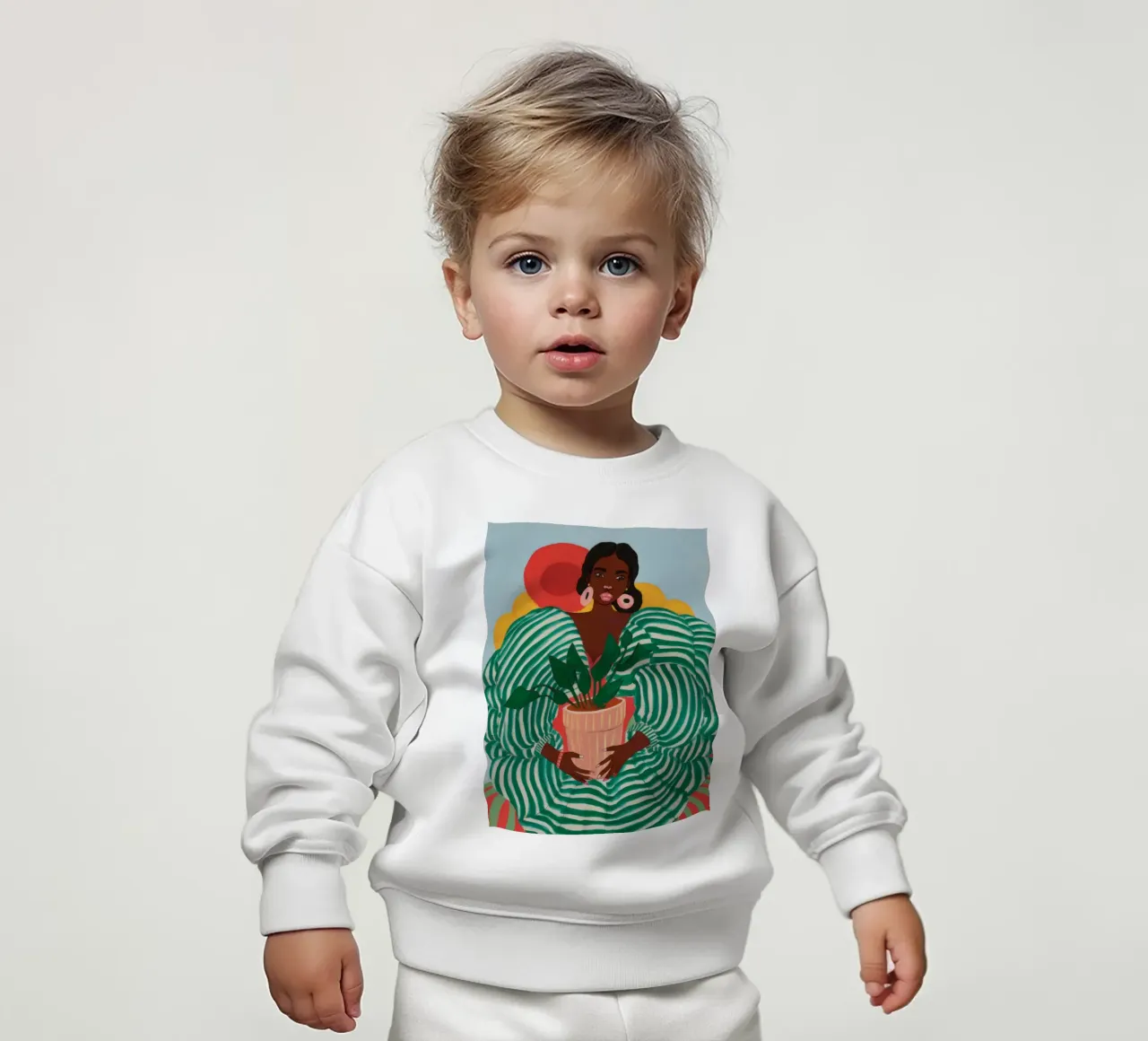 Abbraccio a strisce verdi felpa neonato da FadeAura