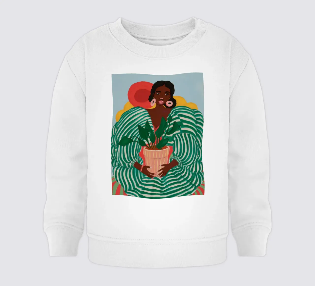 Abbraccio a strisce verdi felpa neonato da FadeAura