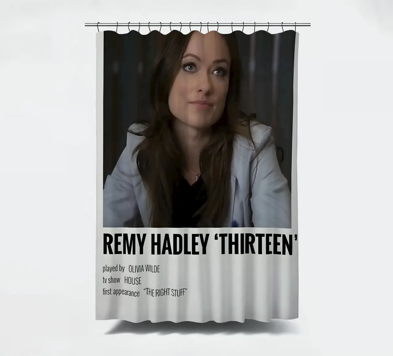 REMY HADLEY 'THIRTEEN' shower curtain by MVFminimalist