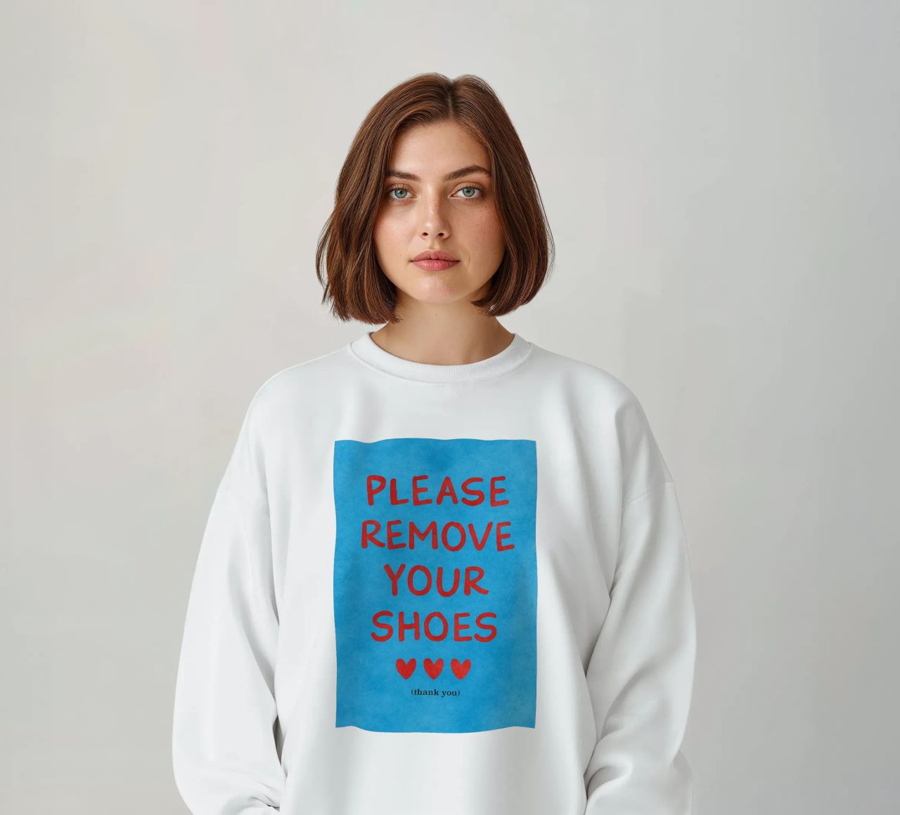 Si prega di togliere le scarpe felpa da onelove