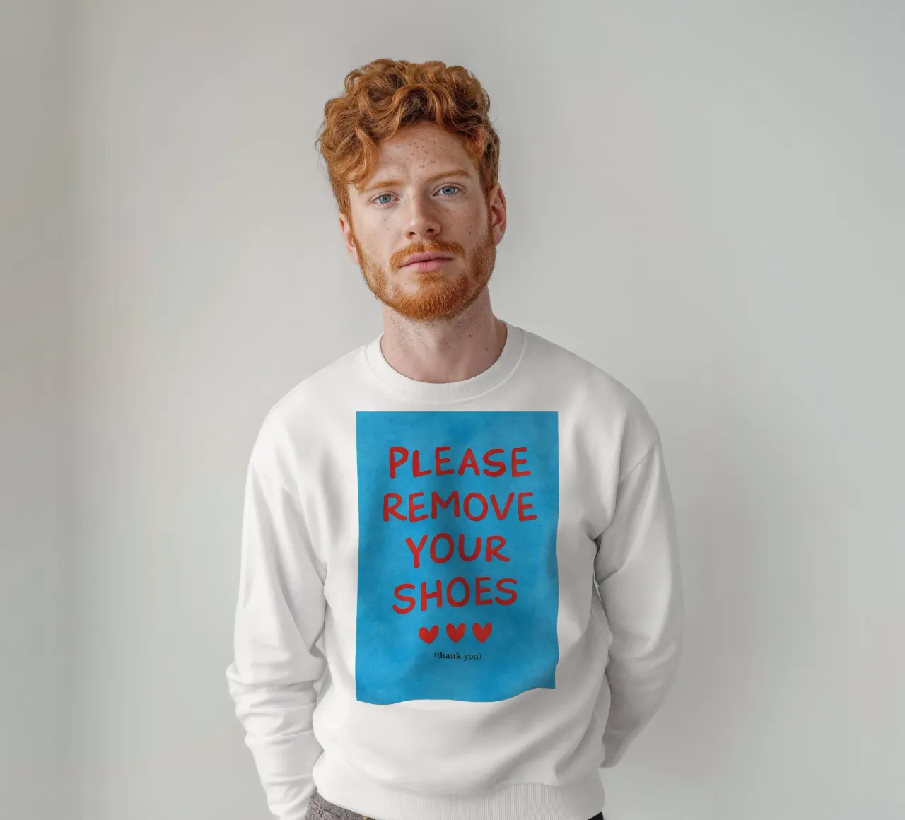 por favor, quítese los zapatos sudadera de onelove