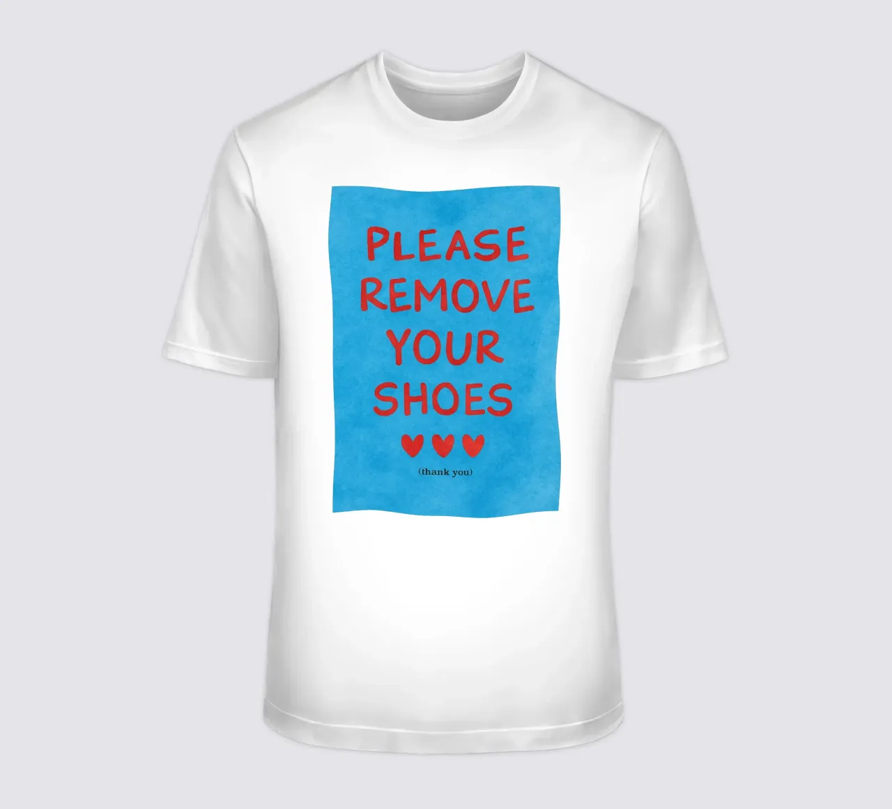 Si prega di togliere le scarpe t-shirt da onelove