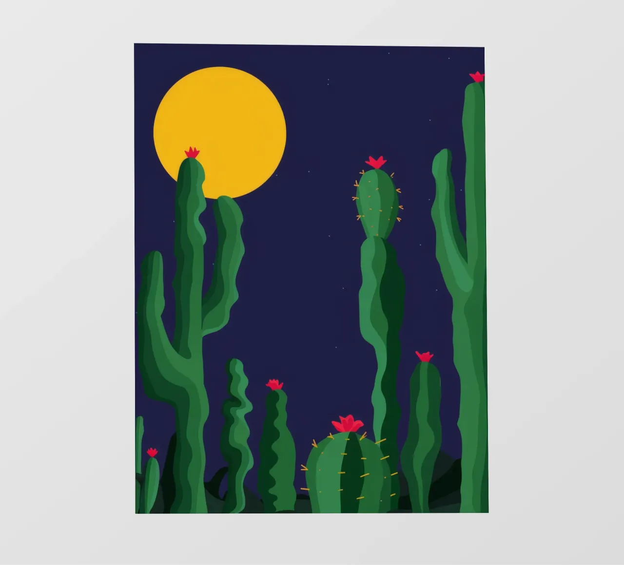 Luna notturna del cactus telo in pvc da Muse Artworks