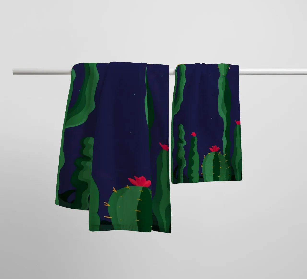Luna notturna del cactus asciugamano da bagno da Muse Artworks