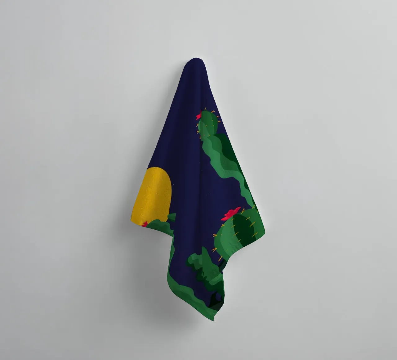Luna notturna del cactus asciugamano da bagno da Muse Artworks
