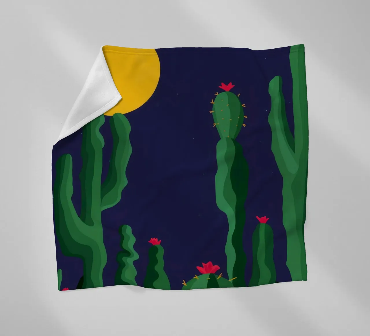 Luna notturna del cactus coperta in pile da Muse Artworks