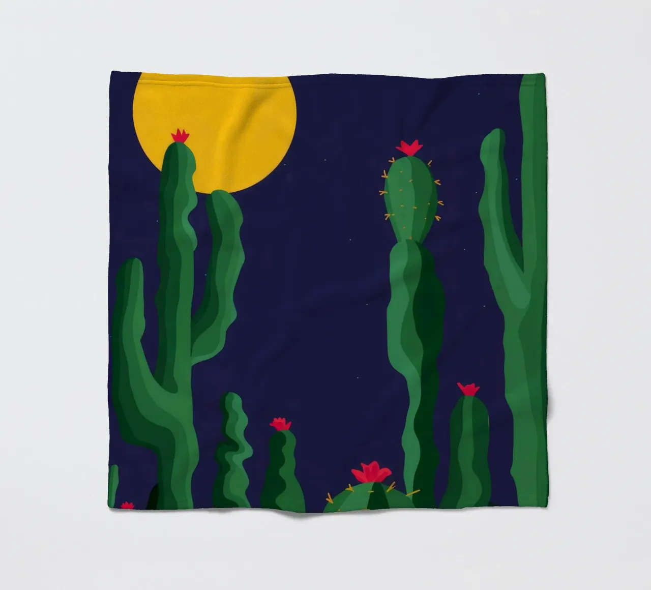 Luna notturna del cactus coperta in pile da Muse Artworks