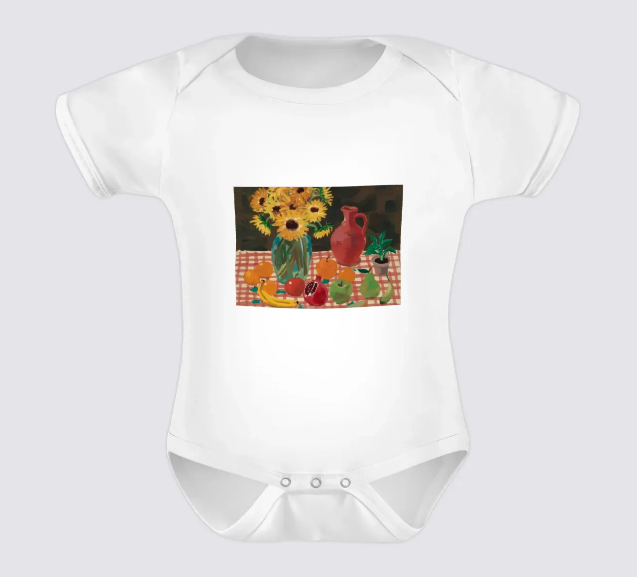 Girasole Melograno Calore body neonato maniche corte da Fable Tempa