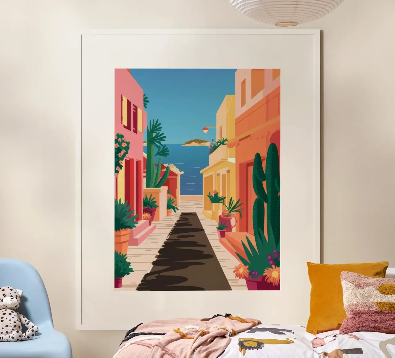 Via del Mare Sole poster con telaio in plastica da Stone Decade