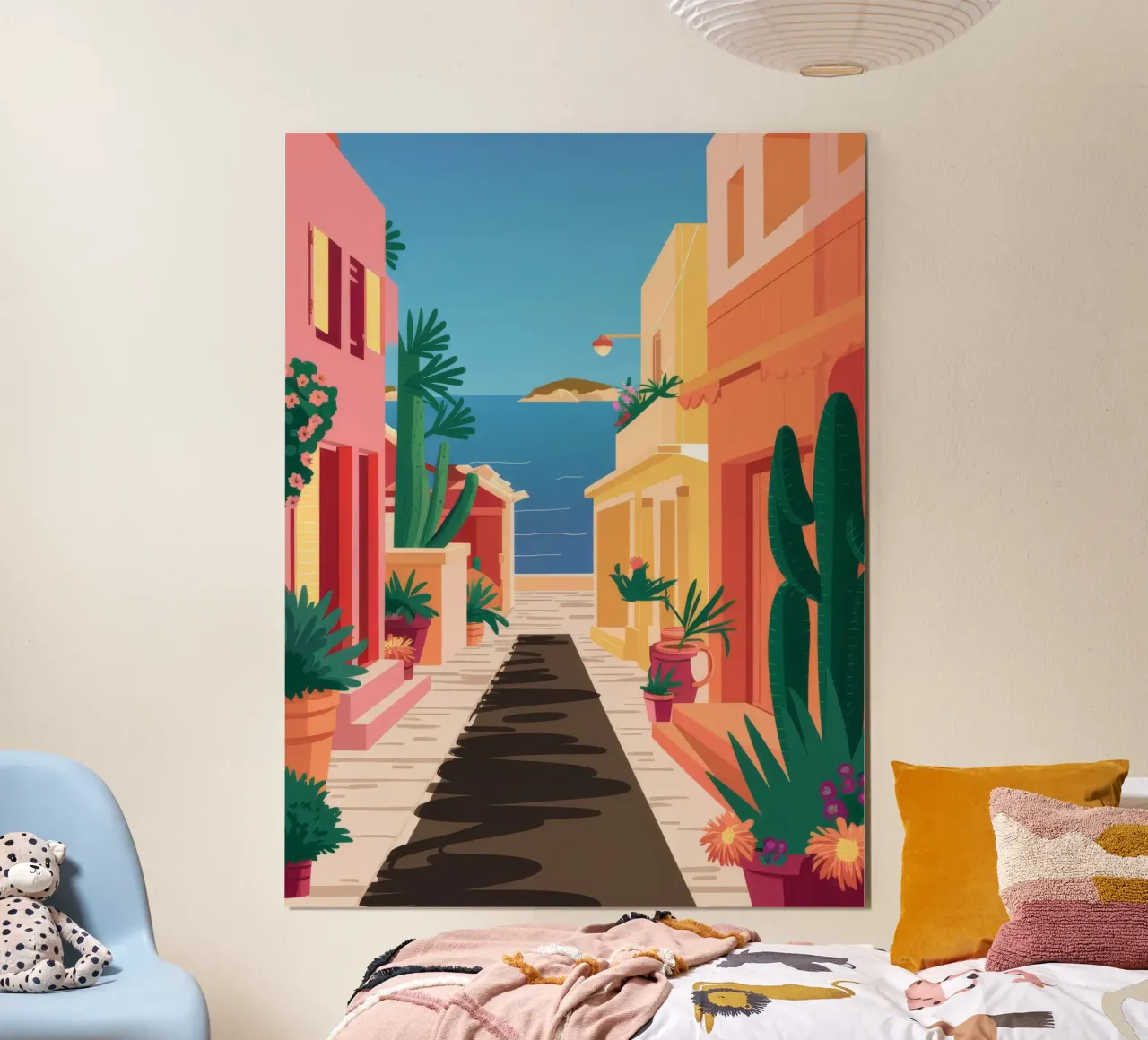 Via del Mare Sole poster con telaio in plastica da Stone Decade