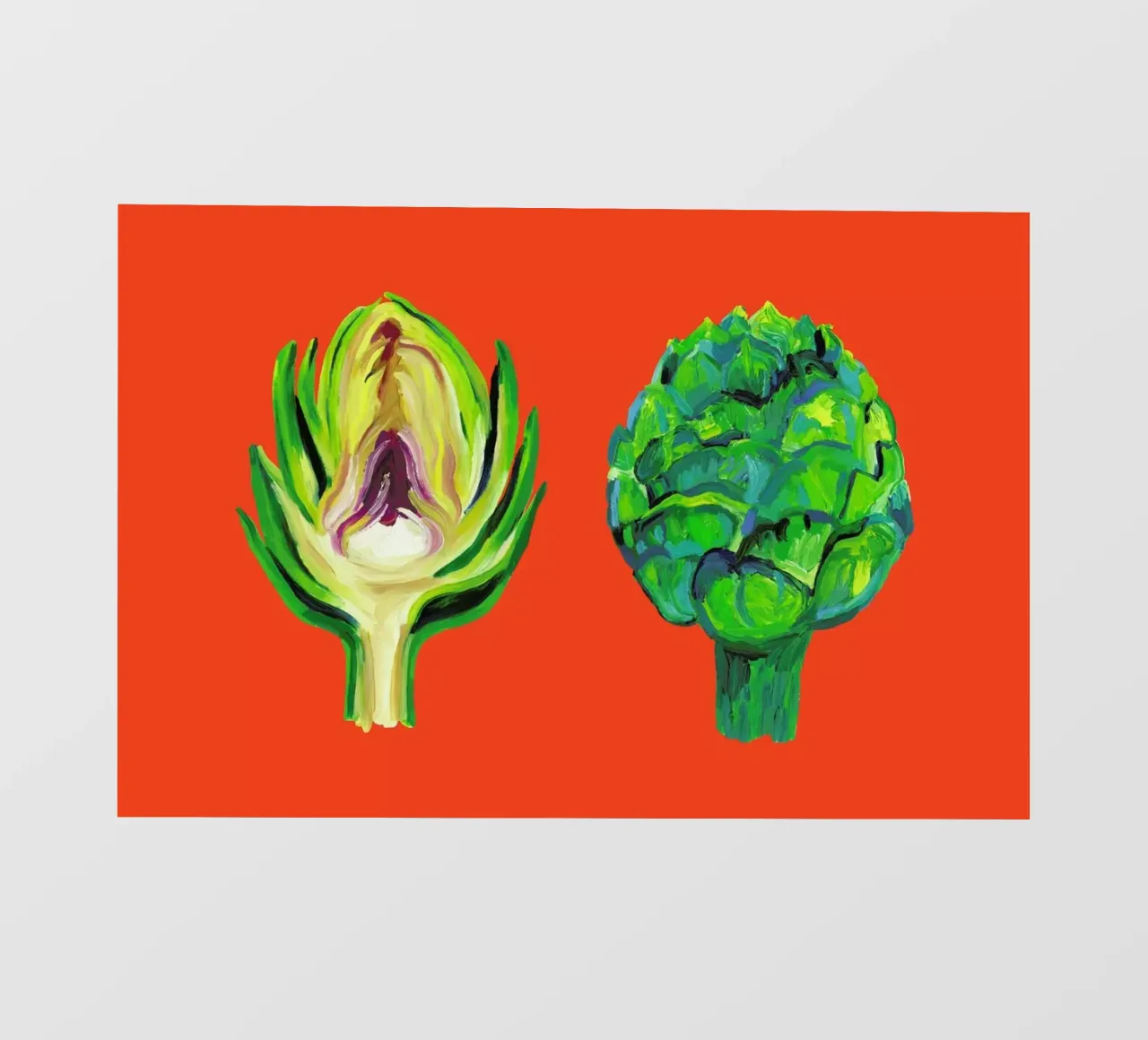Artichokes On Orange telo in pvc da Alice Straker