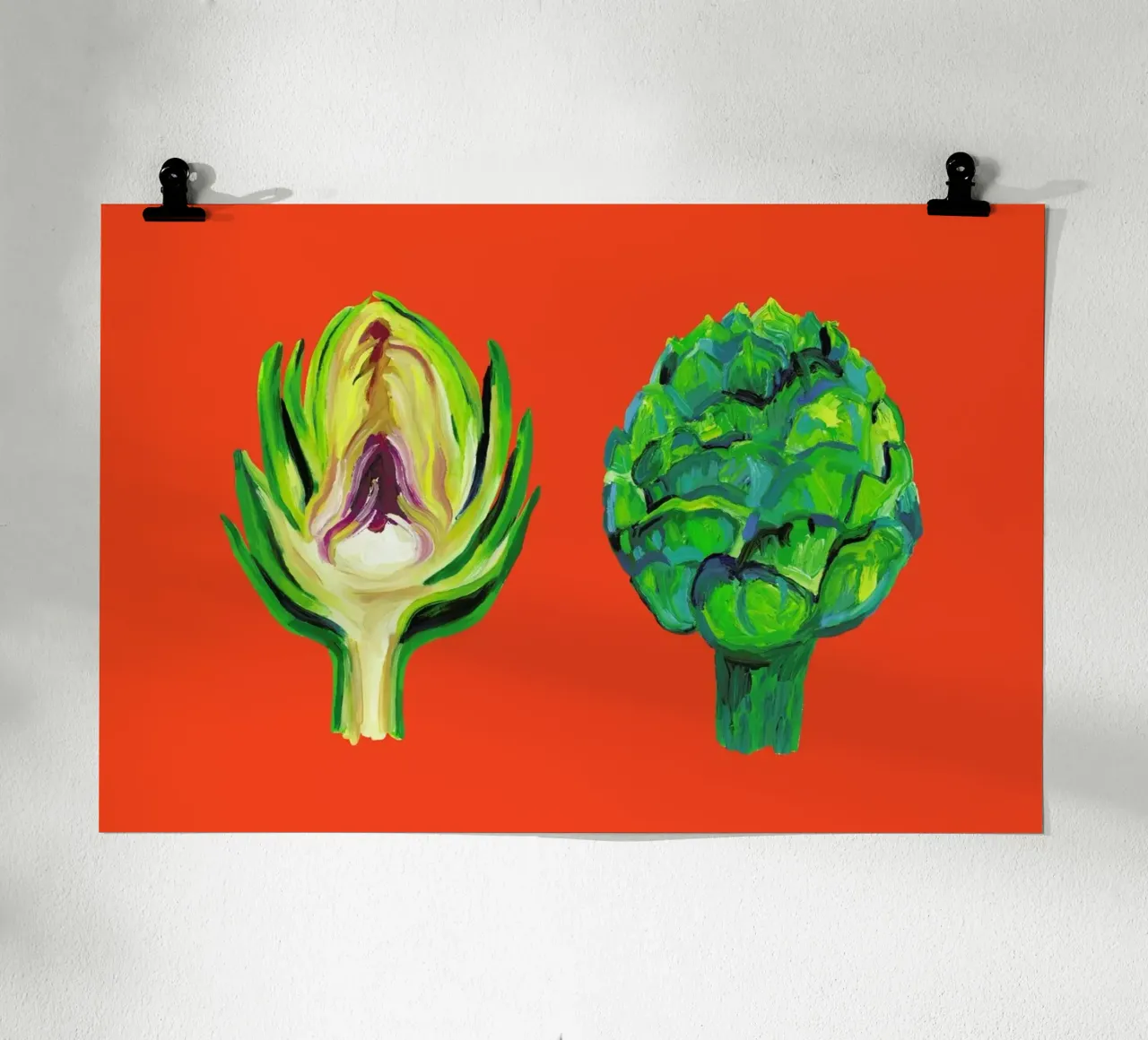 Artichokes On Orange carta hahnemühle da Alice Straker