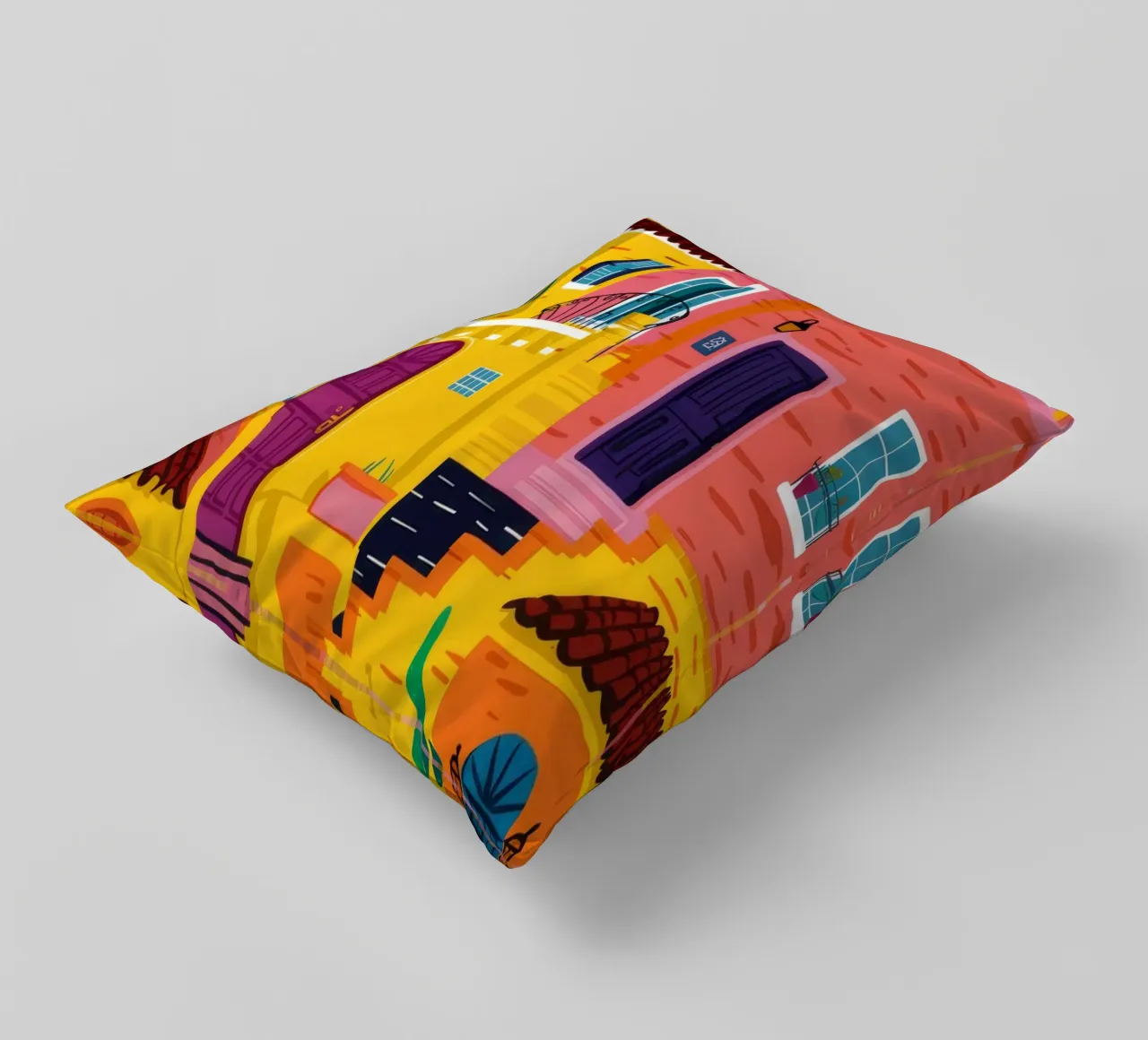 Labirinto colorato in collina cuscino da FadeAura