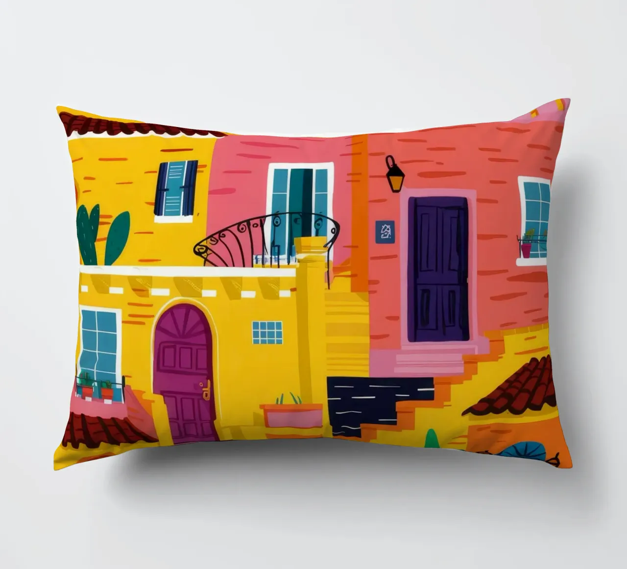 Labirinto colorato in collina cuscino da FadeAura