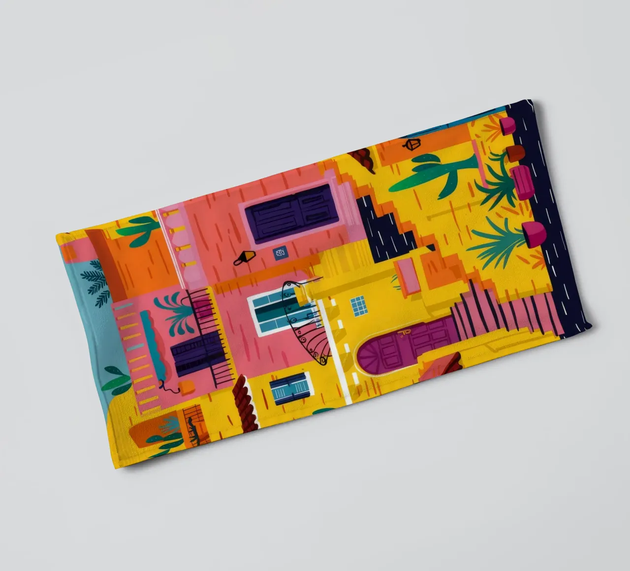 Labirinto colorato in collina asciugamano da bagno da FadeAura