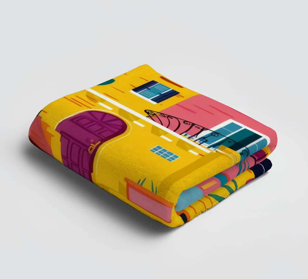 Labirinto colorato in collina asciugamano da bagno da FadeAura