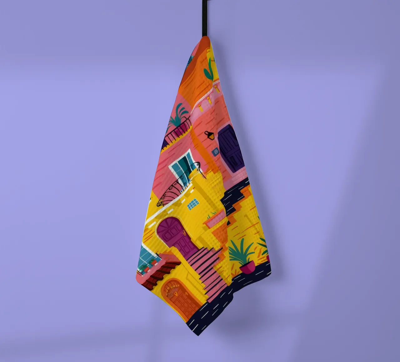 Labirinto colorato in collina canovaccio da cucina da FadeAura