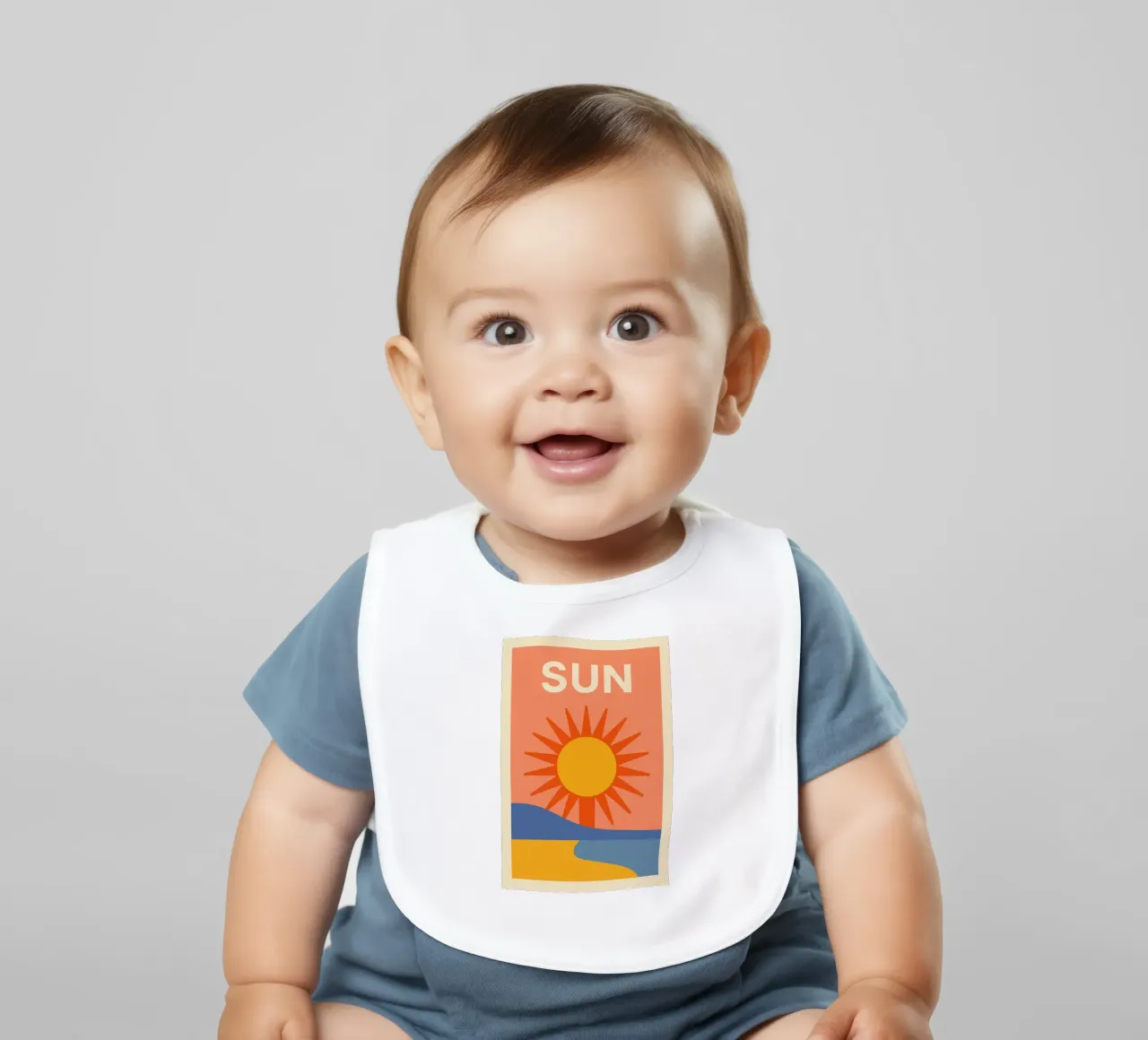 Sole grafico e retrò - SUN bavaglino da JETLAG | affiches voyage