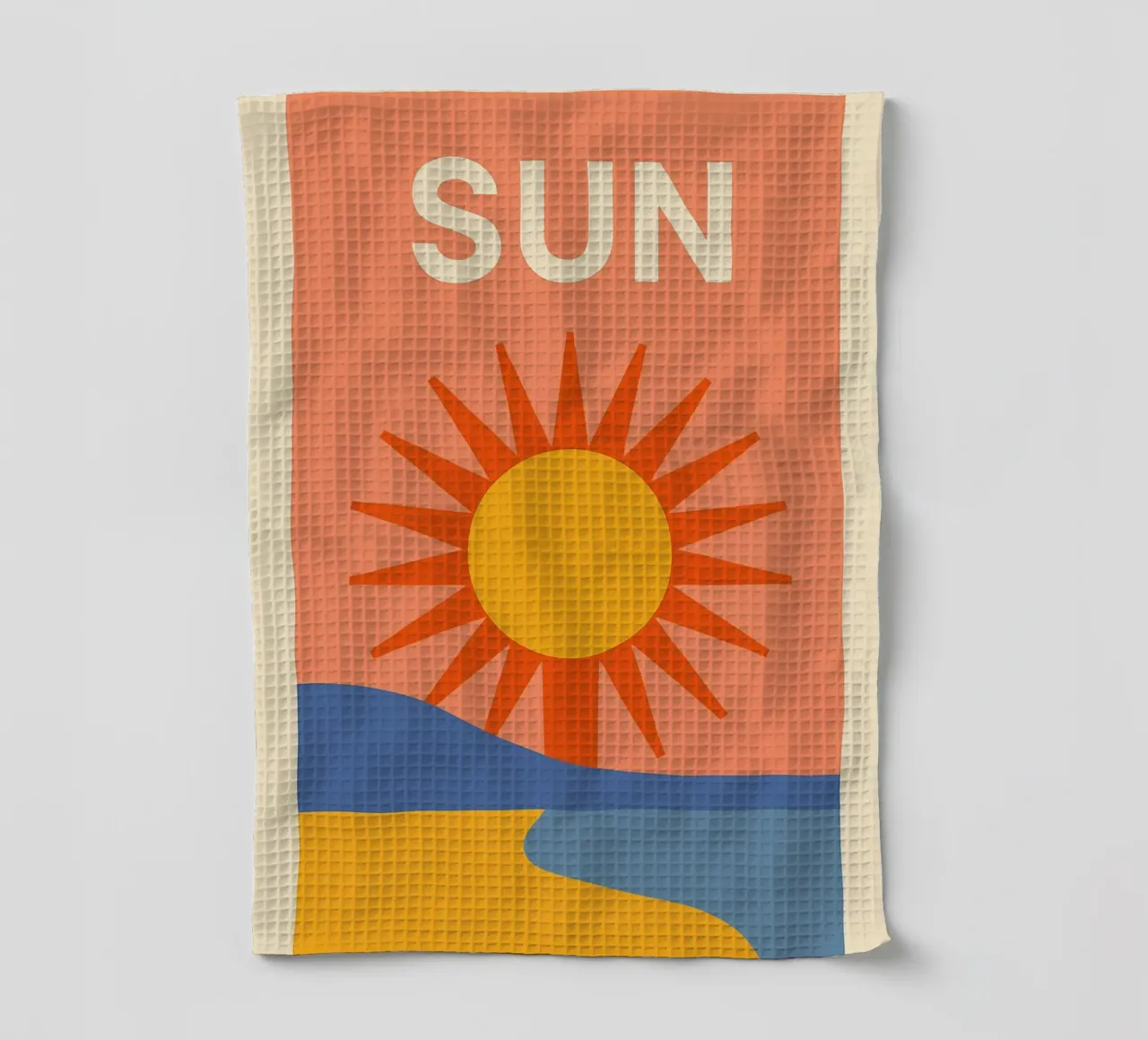 Sole grafico e retrò - SUN canovaccio da cucina da JETLAG | affiches voyage