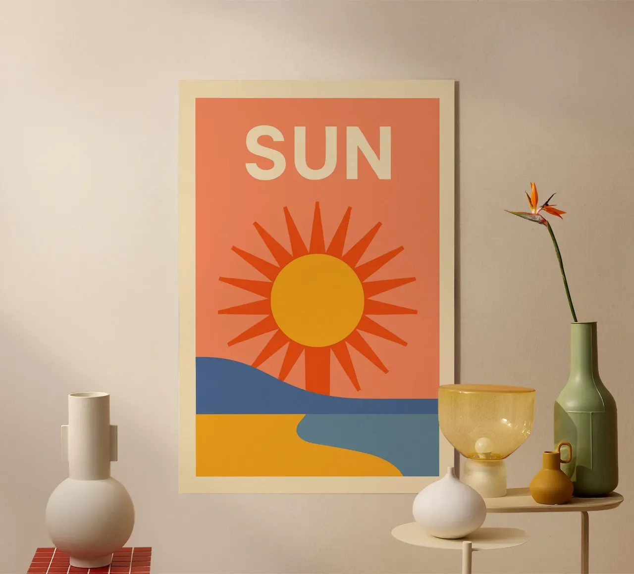 Sole grafico e retrò - SUN plexiglass da JETLAG | affiches voyage