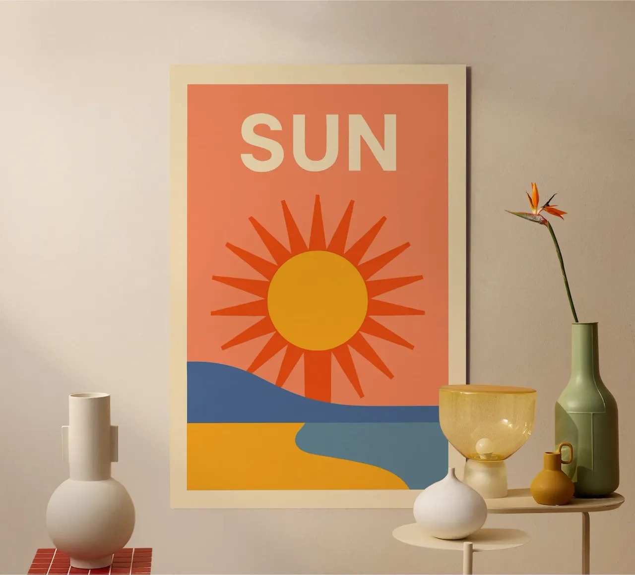 Sole grafico e retrò - SUN alluminio dibond da JETLAG | affiches voyage