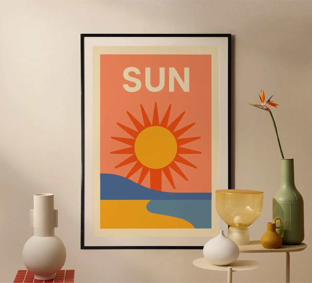 Sole grafico e retrò - SUN carta hahnemühle da JETLAG | affiches voyage