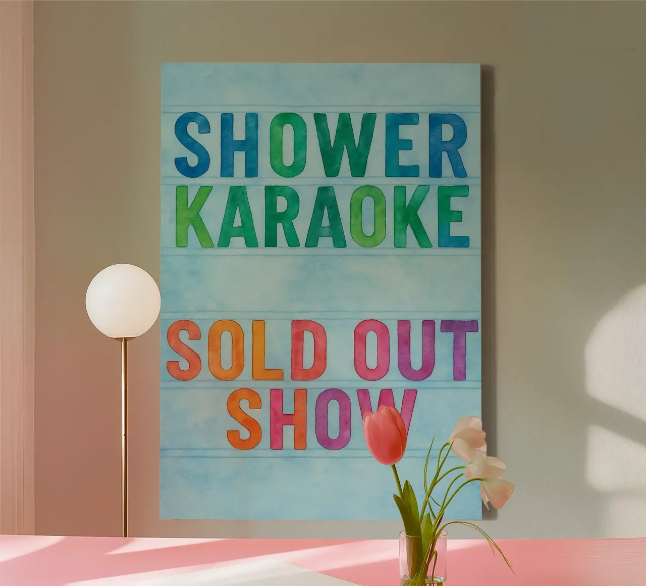douche karaoke uitverkochte show canvas met Baklijst van onelove