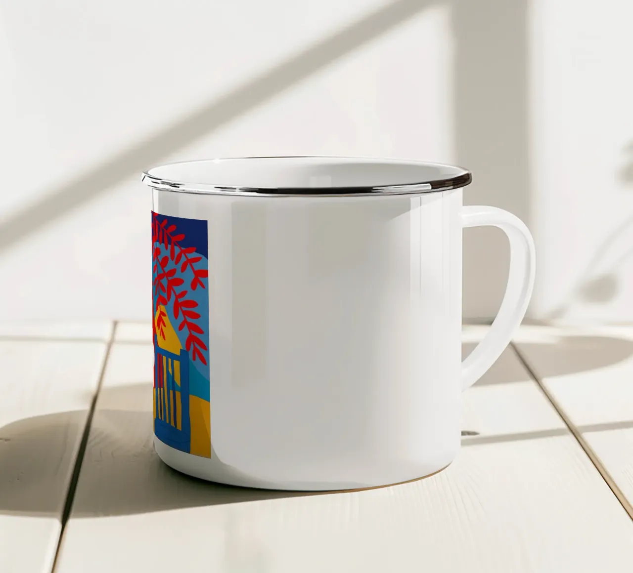 Ombra di foglie rosse tazza in smalto da Tiga Bersama