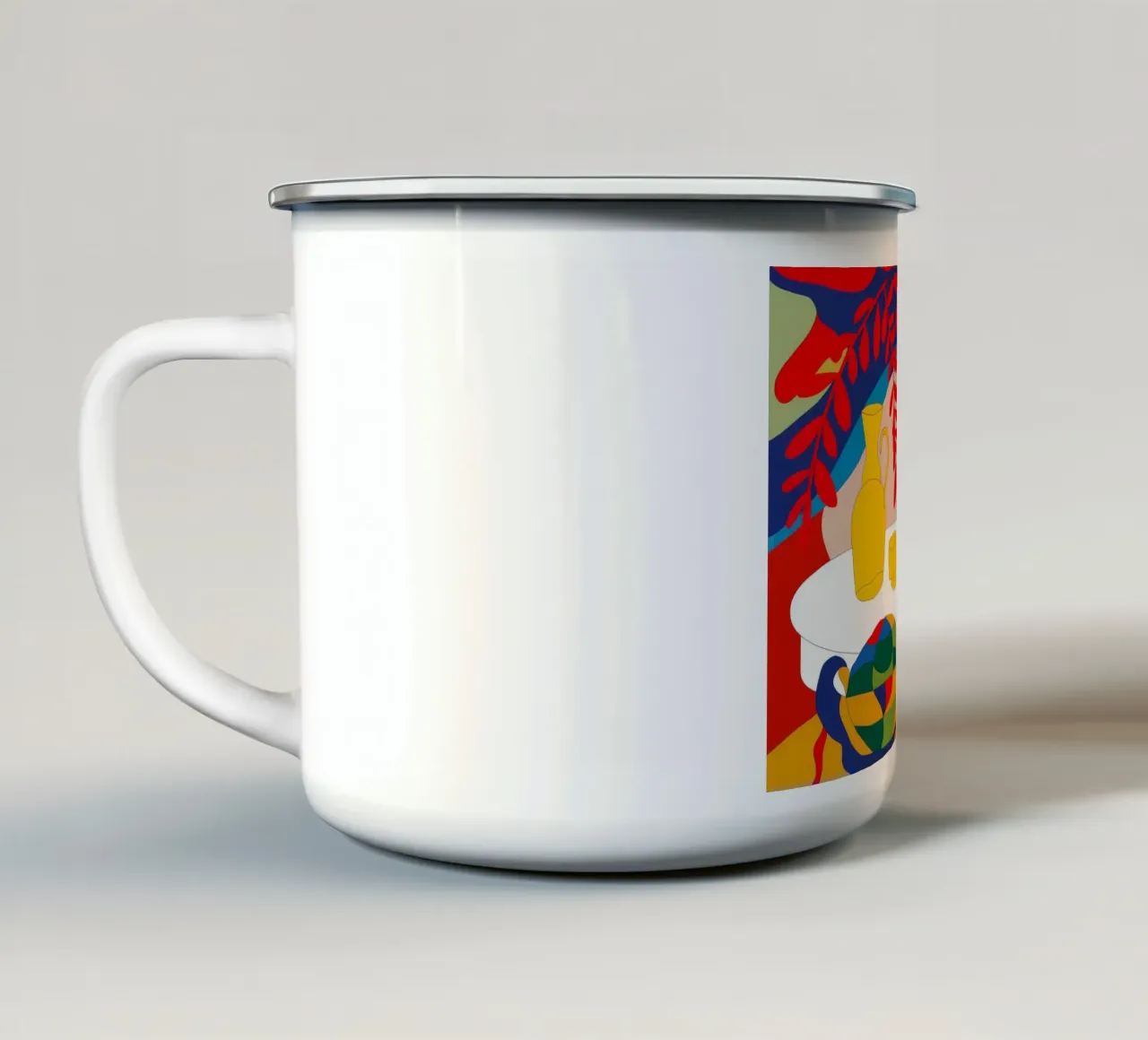 Ombra di foglie rosse tazza in smalto da Tiga Bersama