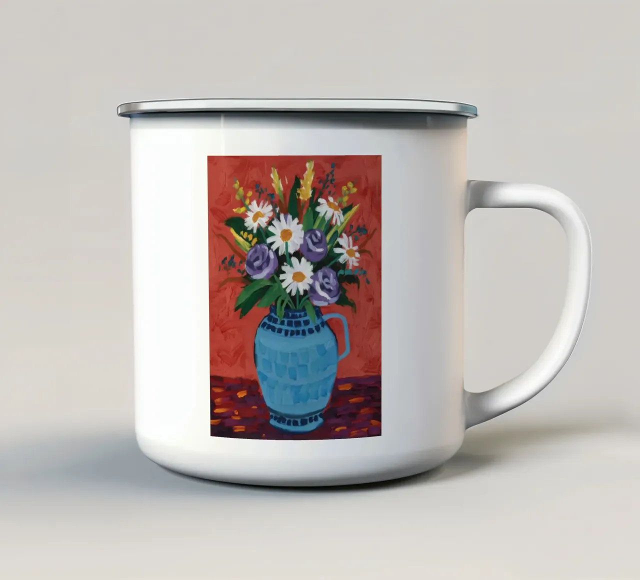 Vaso blu Aster Burst tazza in smalto da Haven Fantasy