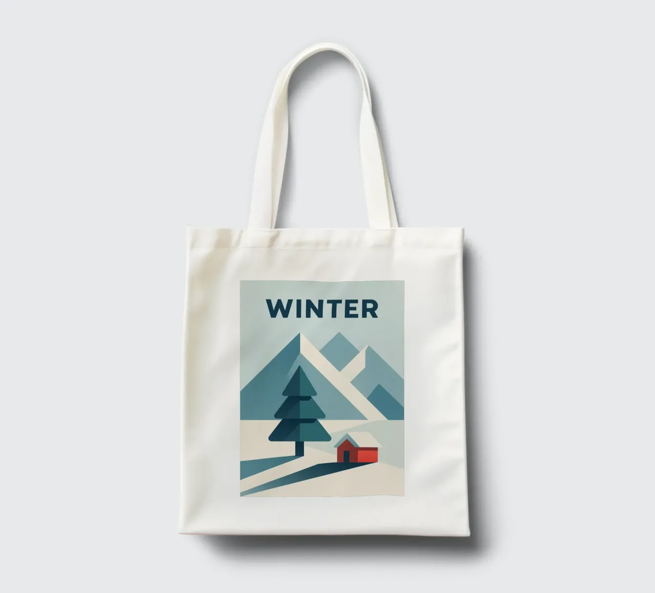 Silenzio invernale geometrico - INVERNO borsa in juta da JETLAG | affiches voyage
