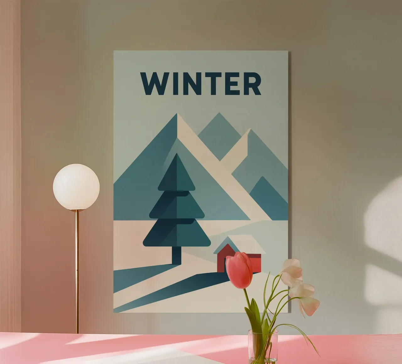 Silenzio invernale geometrico - INVERNO plexiglass da JETLAG | affiches voyage
