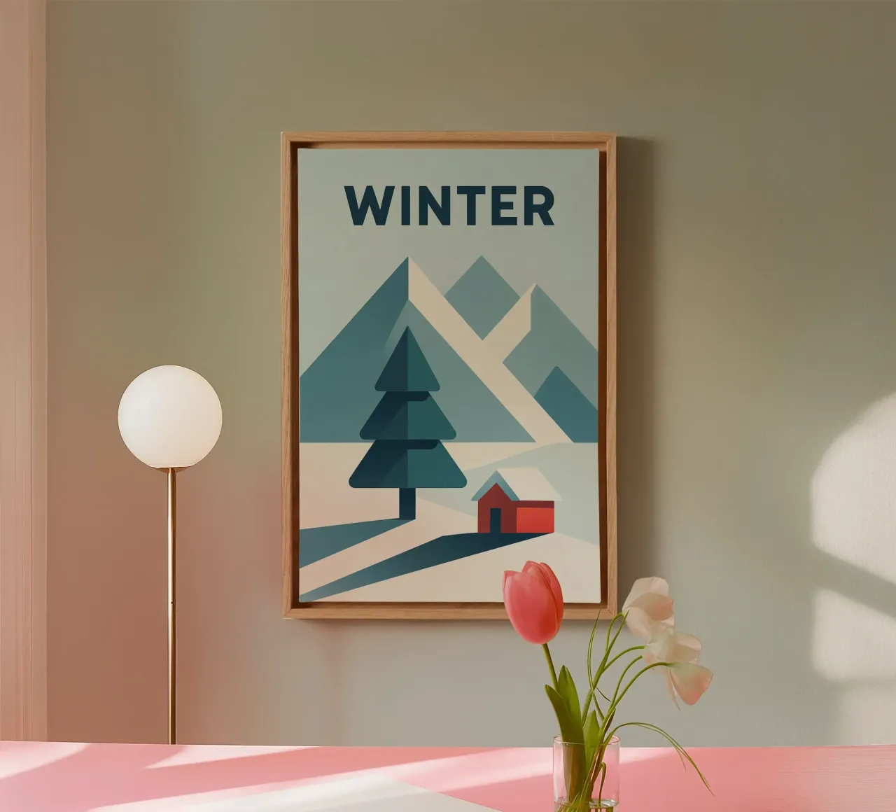 Silenzio invernale geometrico - INVERNO tela con Cornice a cassetta da JETLAG | affiches voyage