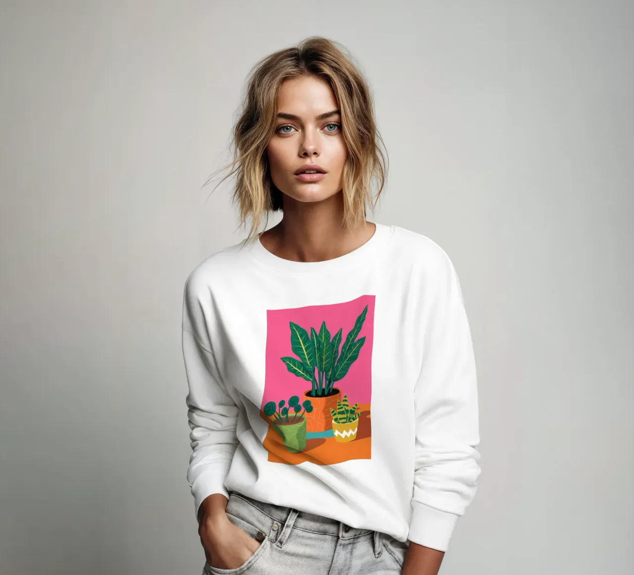 Playful Plant Pots sweatshirt by Muse Artworks