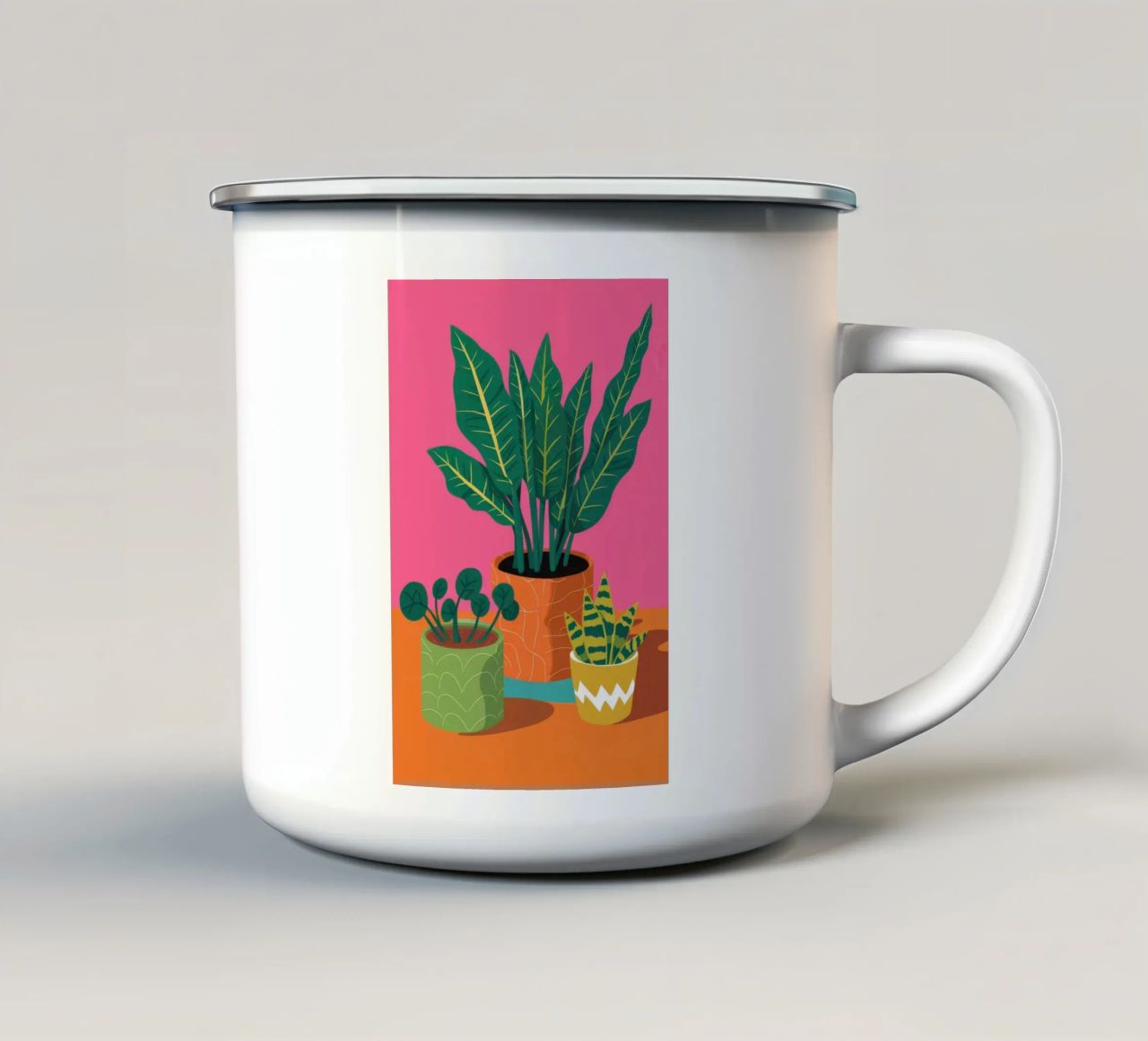 Vasi per piante giocose tazza in smalto da Muse Artworks