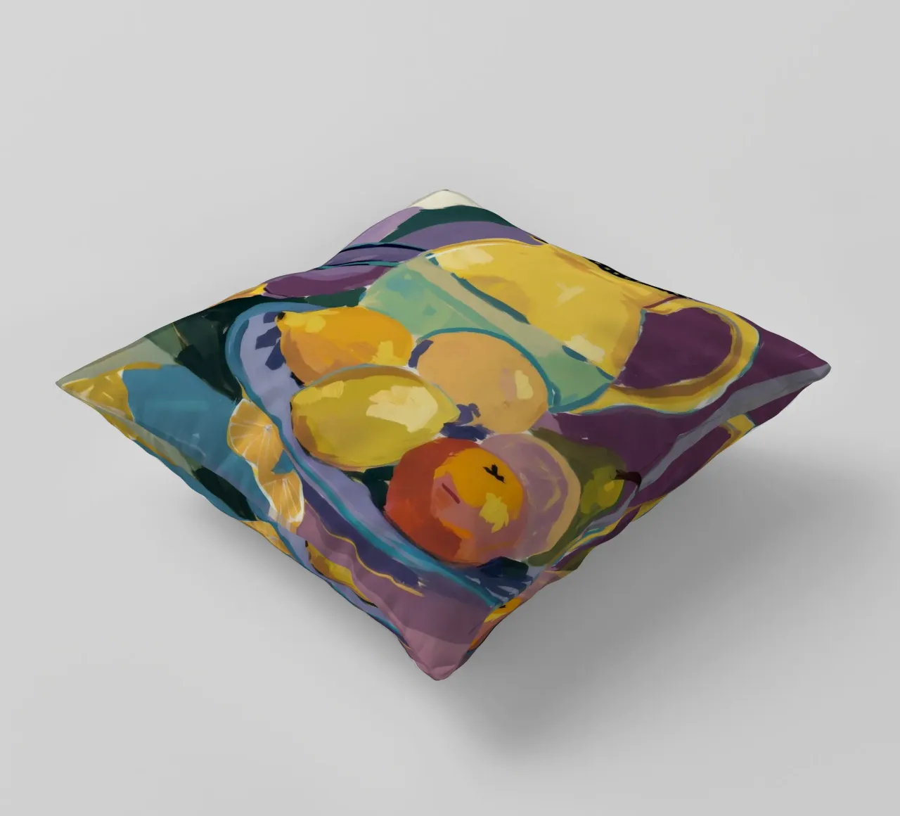 Yellow Pitcher Citrus decorative cushion by Fable Tempa