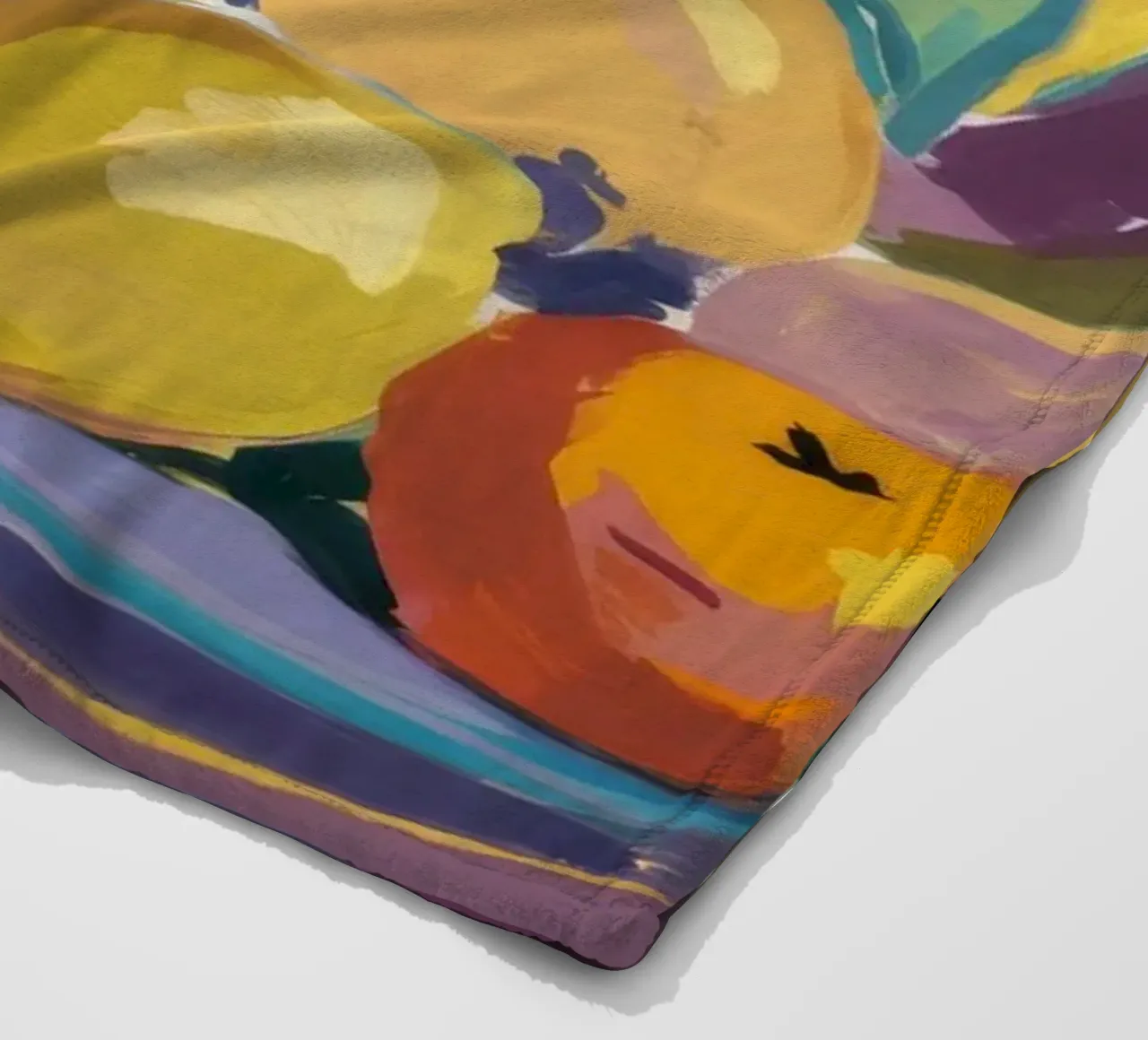 Yellow Pitcher Citrus fleece blanket by Fable Tempa