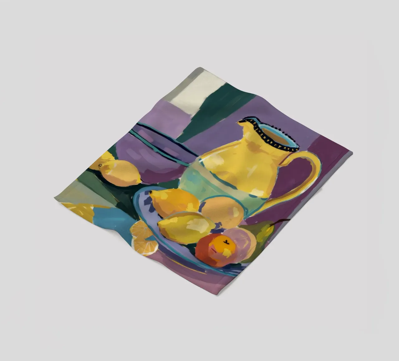 Yellow Pitcher Citrus fleece blanket by Fable Tempa