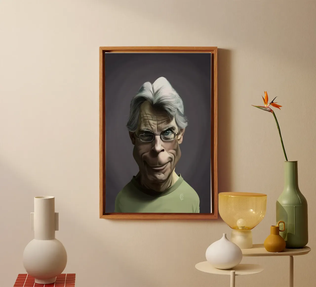 Stephen King tela con Cornice a cassetta da Rob Art | Illustration