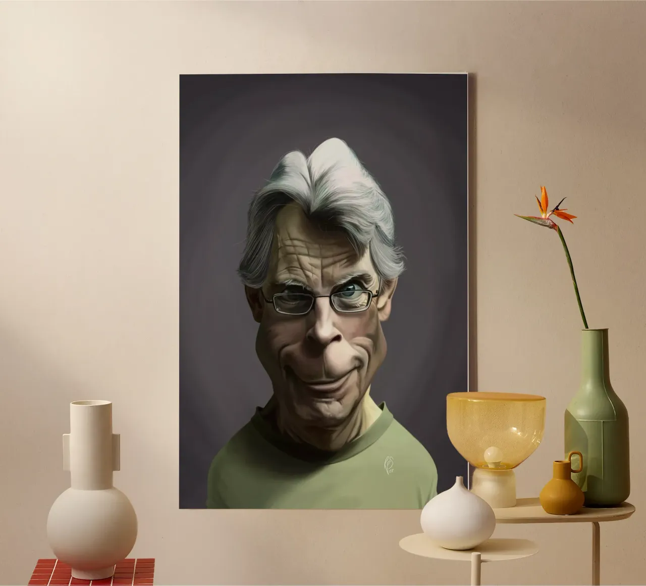Stephen King tela con Cornice a cassetta da Rob Art | Illustration