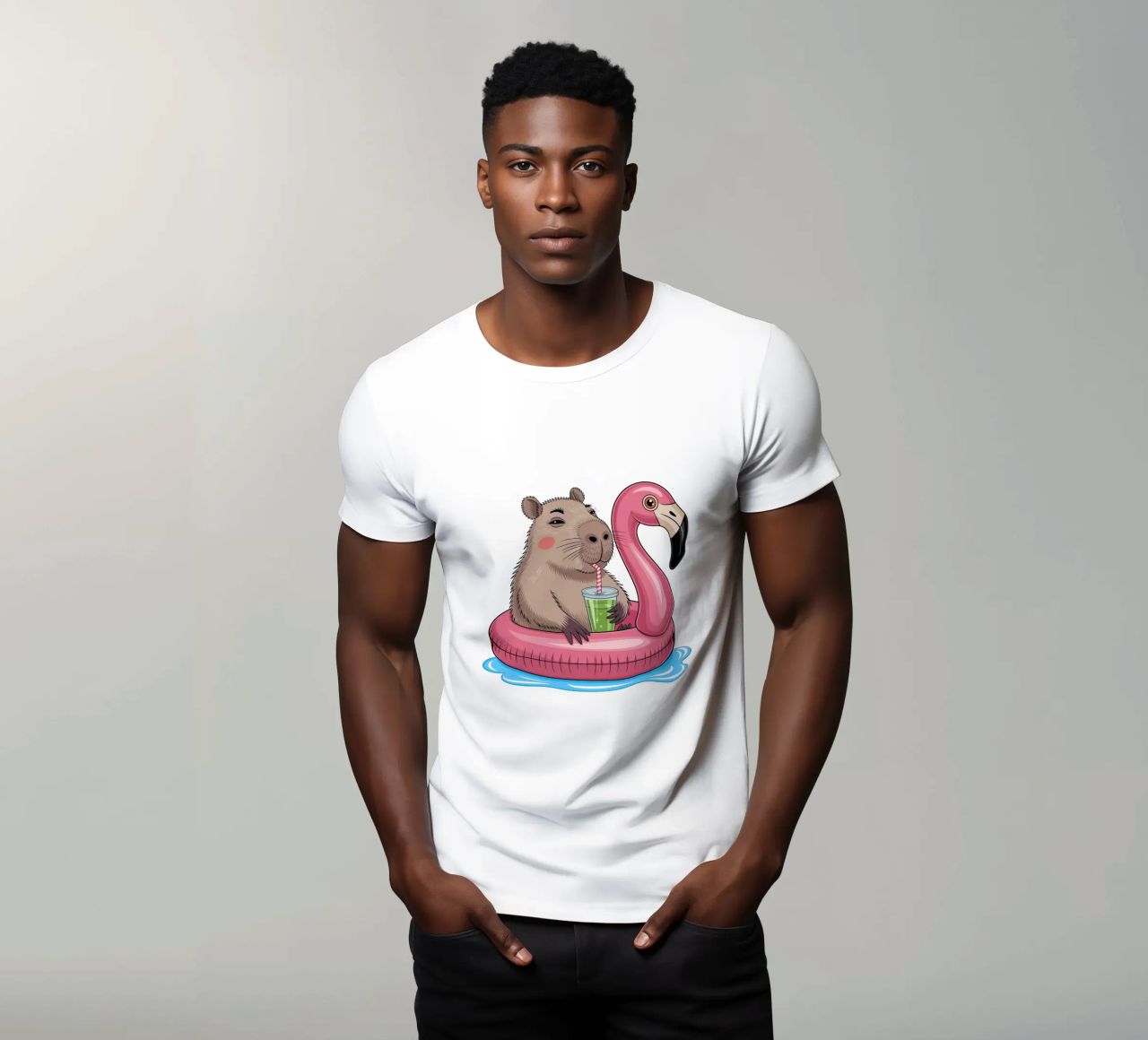 Capy & Bara Pool Flamingo t-shirt da Capy & Bara