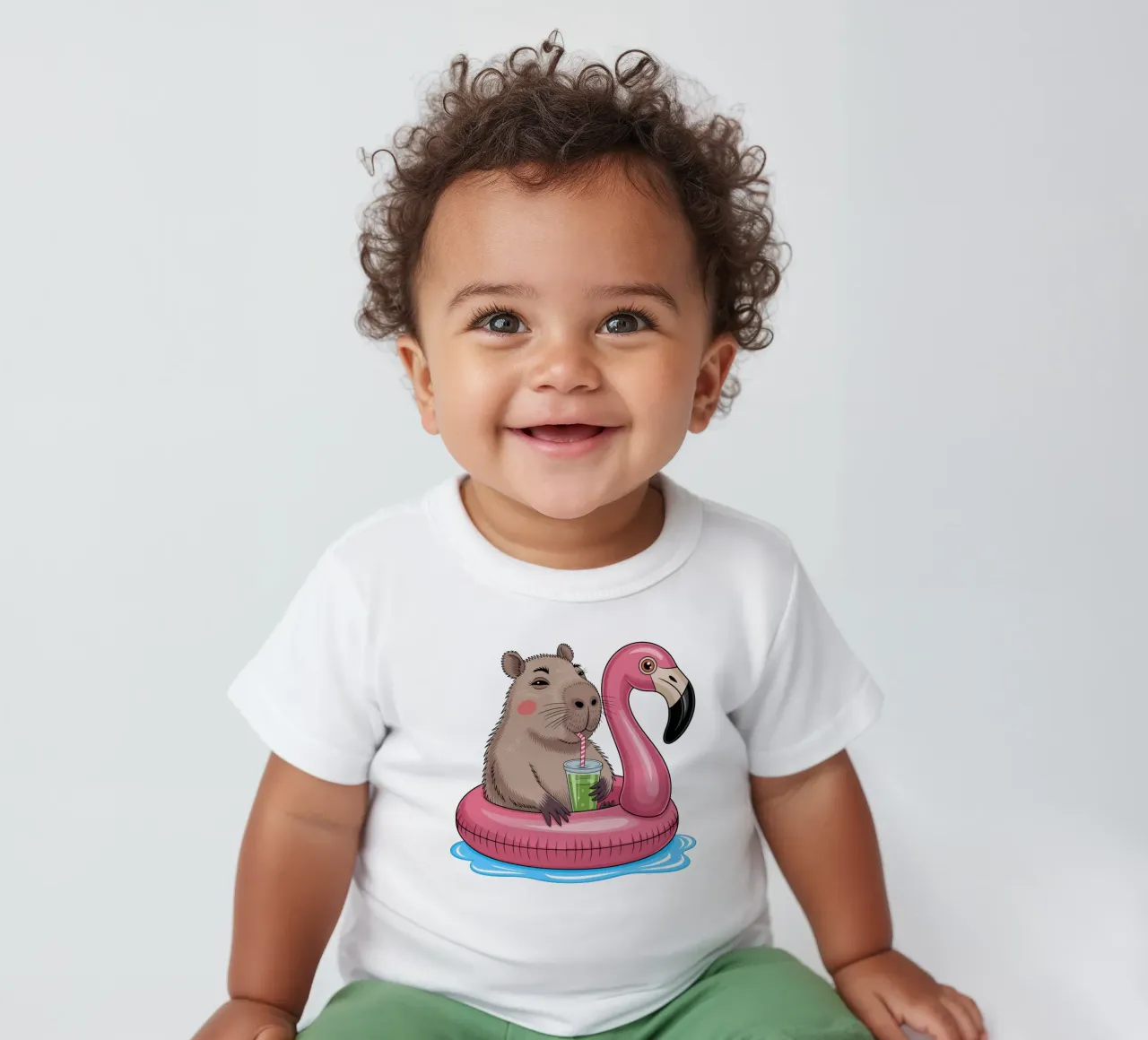 Capy & Bara Pool Flamingo camiseta de bebé de Capy & Bara