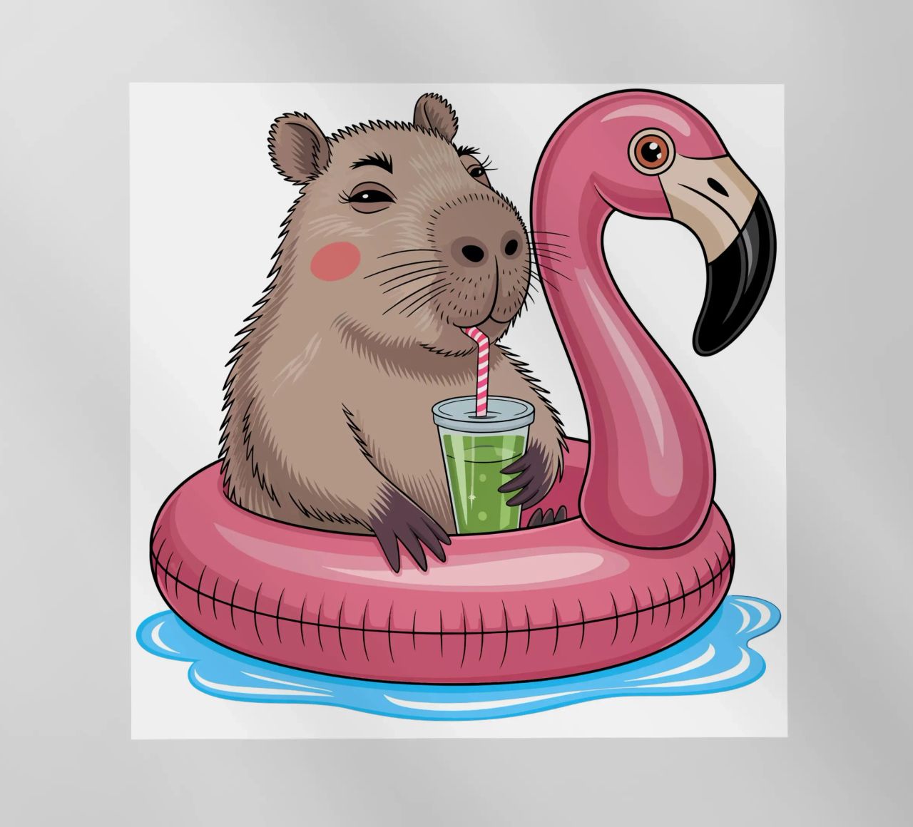 Capy & Bara Pool Flamingo pellicola backlit da Capy & Bara