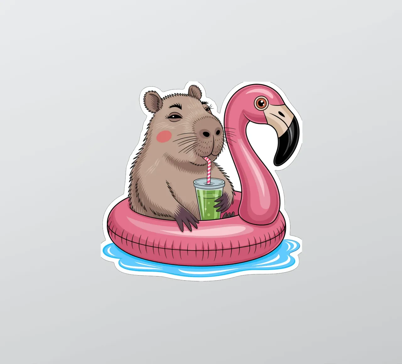 Capy & Bara Pool Flamingo adesivo da Capy & Bara