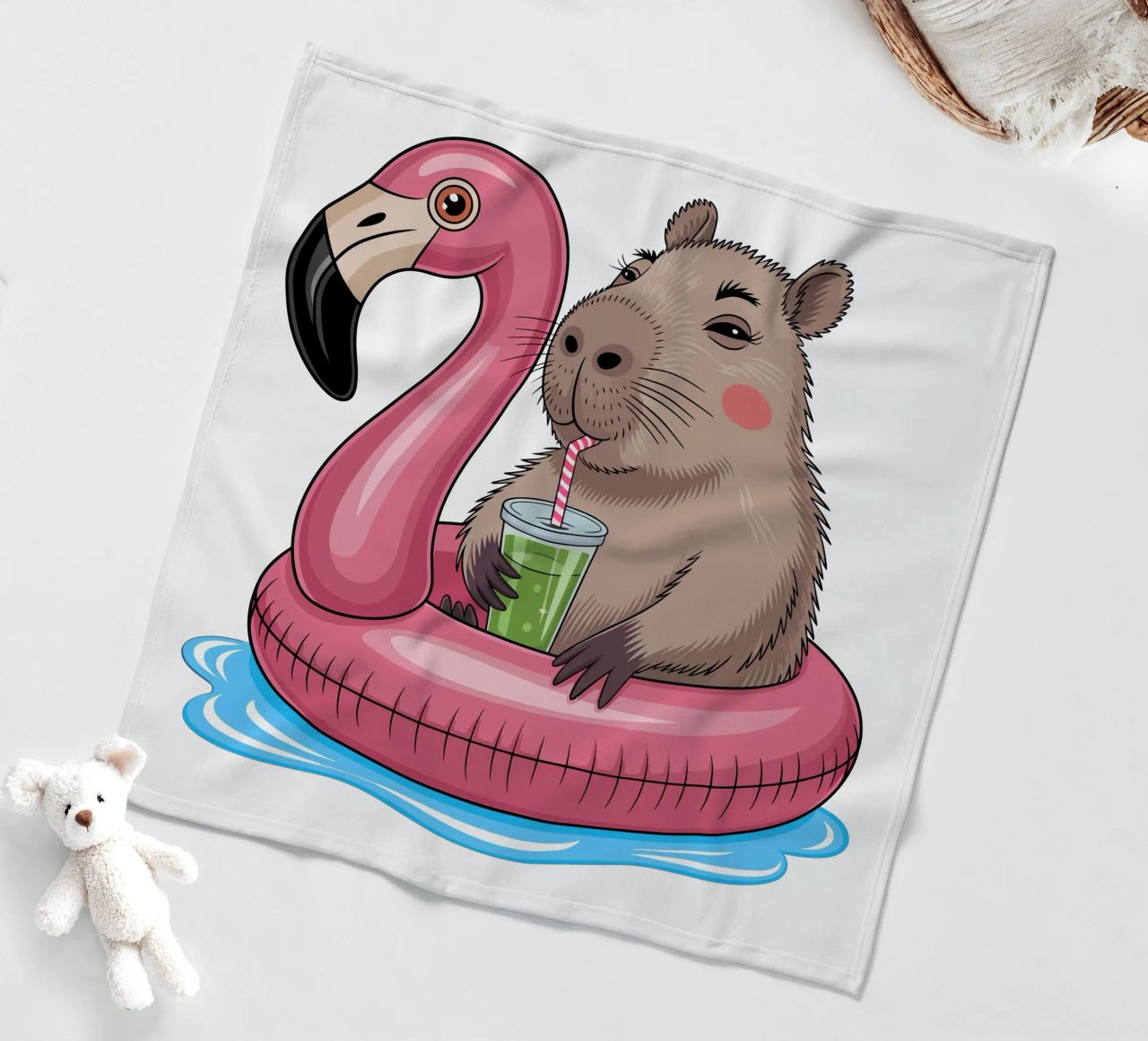 Capy & Bara Pool Flamingo coperta in pile da Capy & Bara