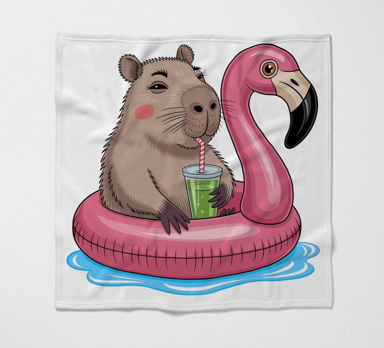 Capy & Bara Pool Flamingo coperta in pile da Capy & Bara