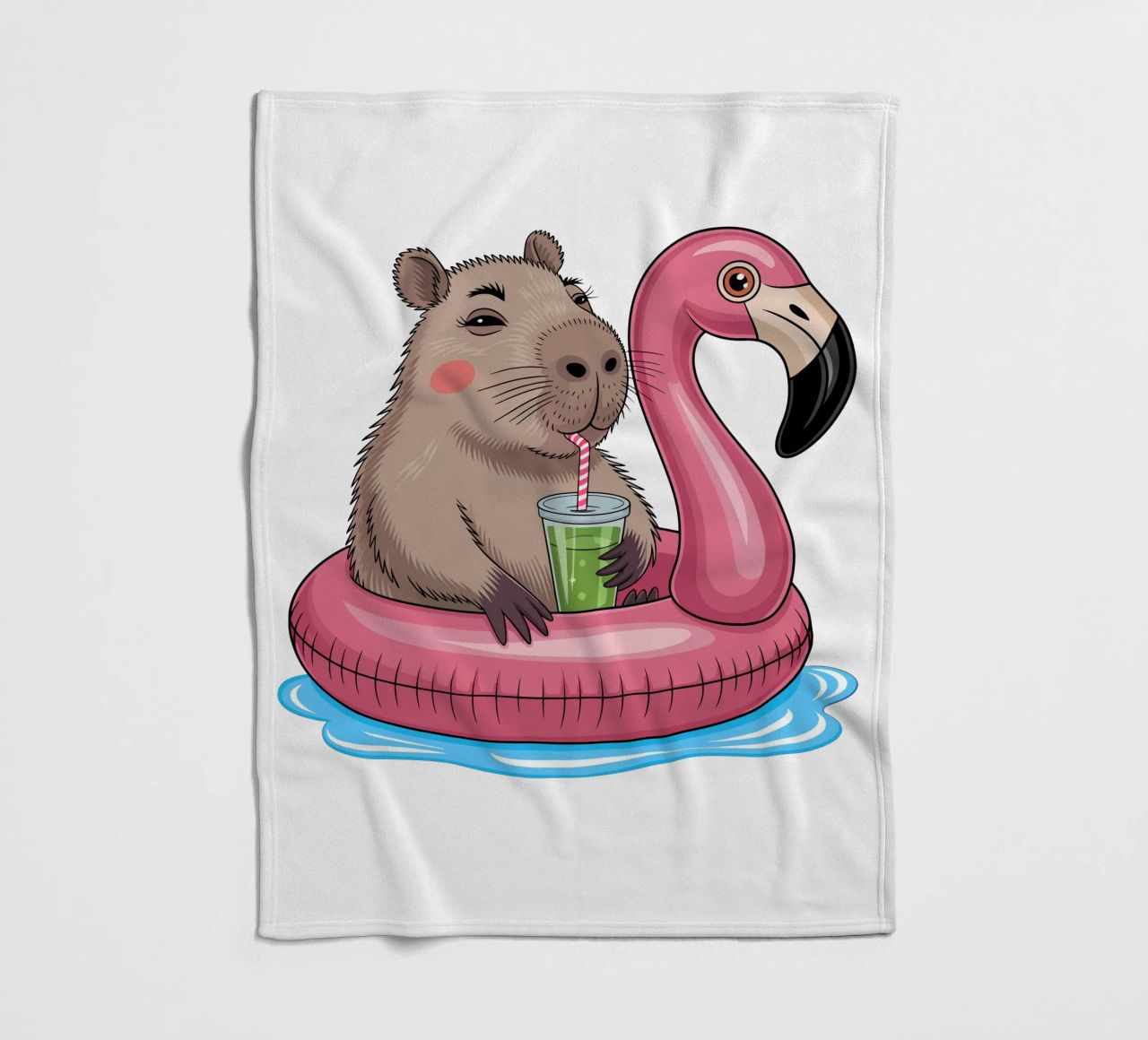 Capy & Bara Pool Flamingo coperta in pile da Capy & Bara