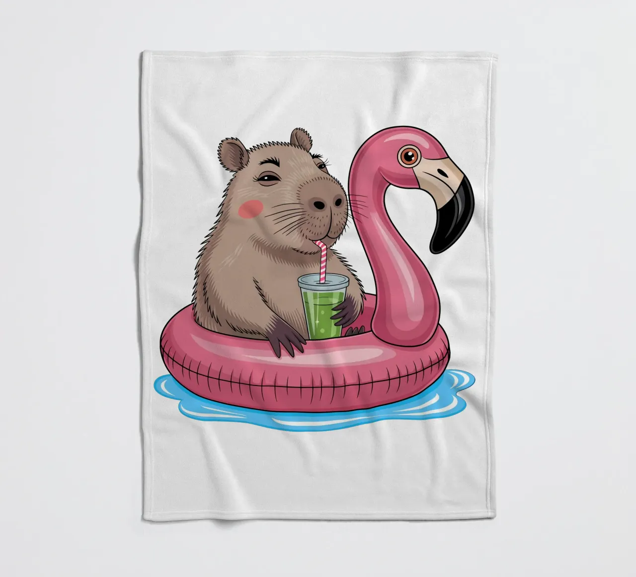 Capy & Bara Pool Flamingo Fleecedecke von Capy & Bara